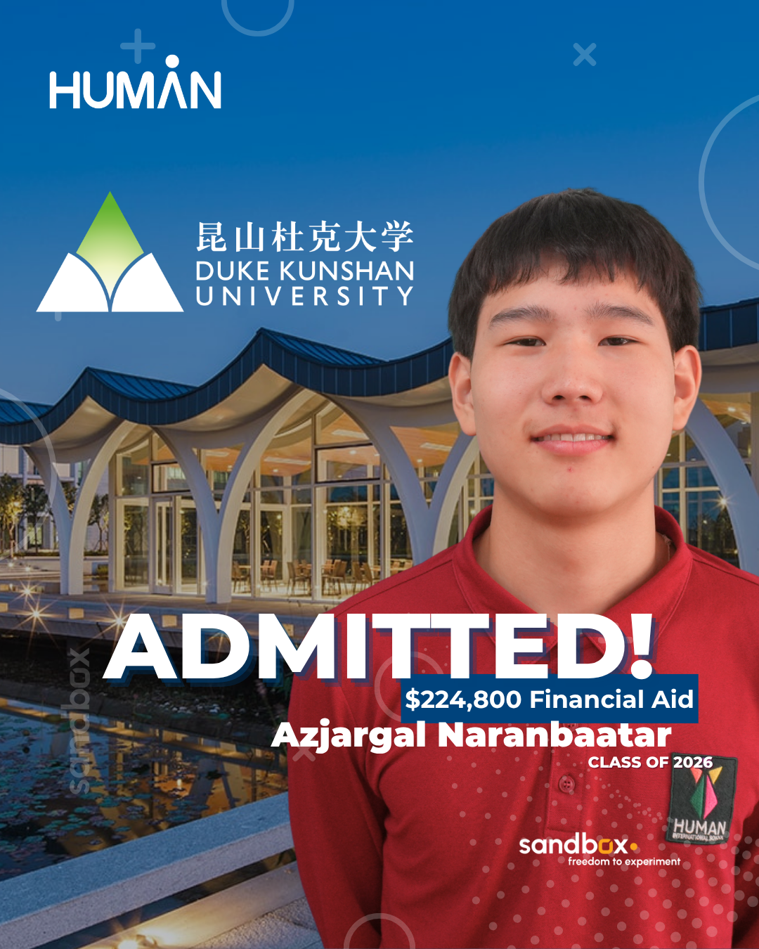 Azjargal Naranbaatar — Duke Kunshan University ADMITTED