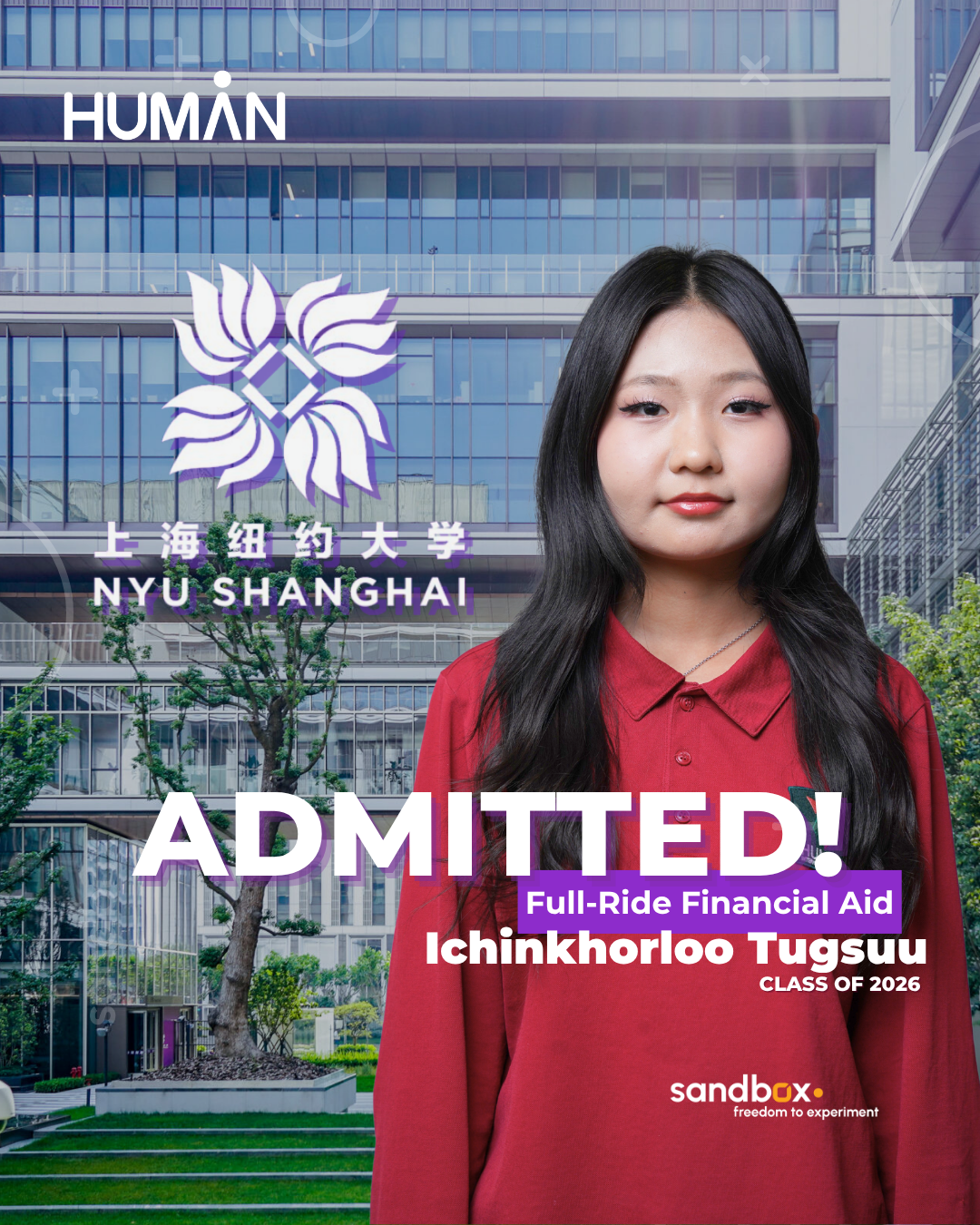 Ichinkhorloo Tugsuu — NYU Shanghai ADMITTED